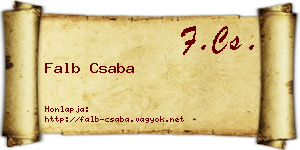 Falb Csaba névjegykártya